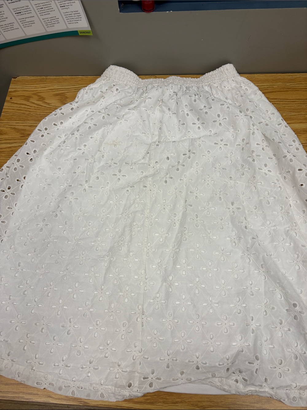 Nine West White Eyelet A-Line Skirt with Floral Cutwork